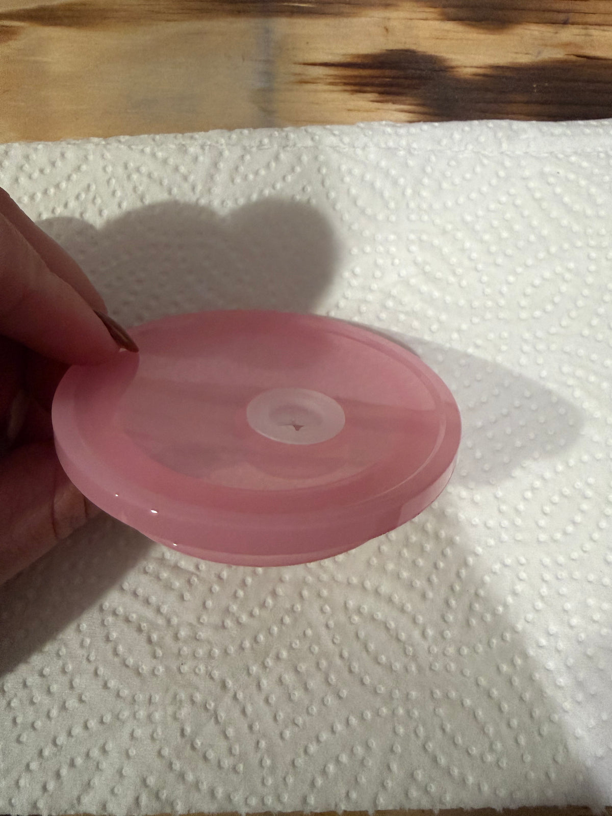 Light pink cup lid