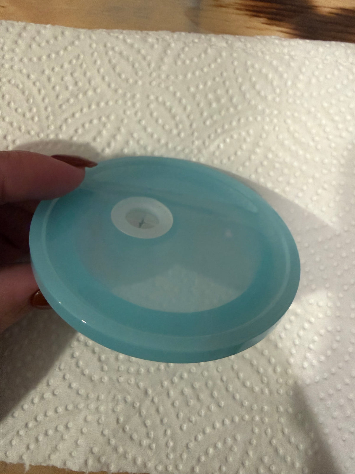 Light blue cup lid