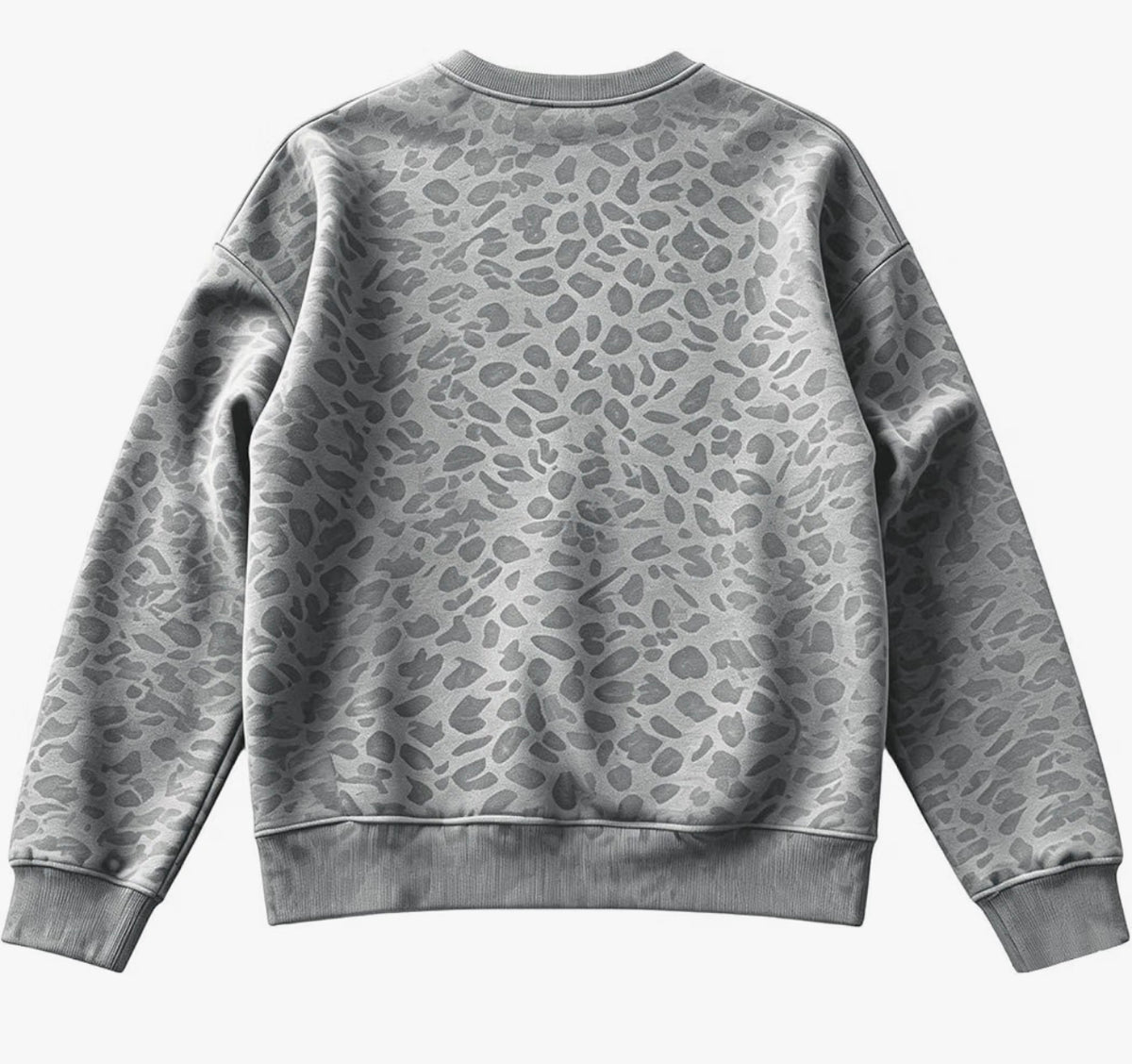Gray cheetah print sweatshirt